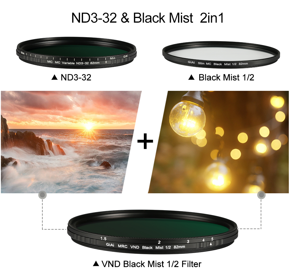 Black Mist and Variable ND Filter 2in1
